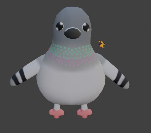 3D model made in blender of a Pigeon