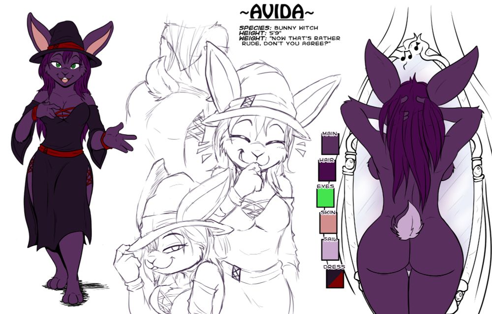 refsheet for avida the bunny witch