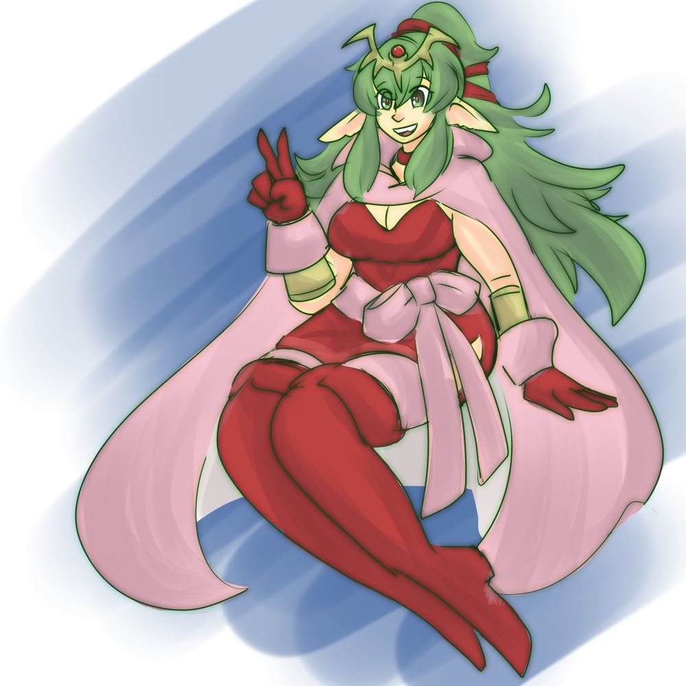 Tiki from Fire Emblem Awakening doing a little peace sign.