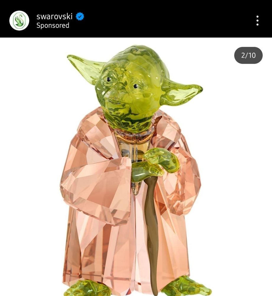 A very kitsch crystal yoda made by Swarovski