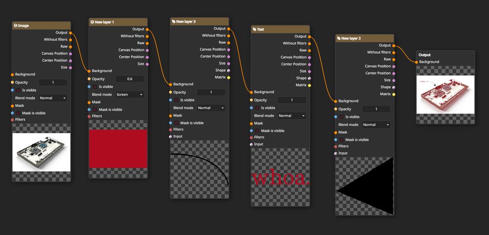 Example of the pipeline style non-destructive editing capabilities of PixlEditor.
