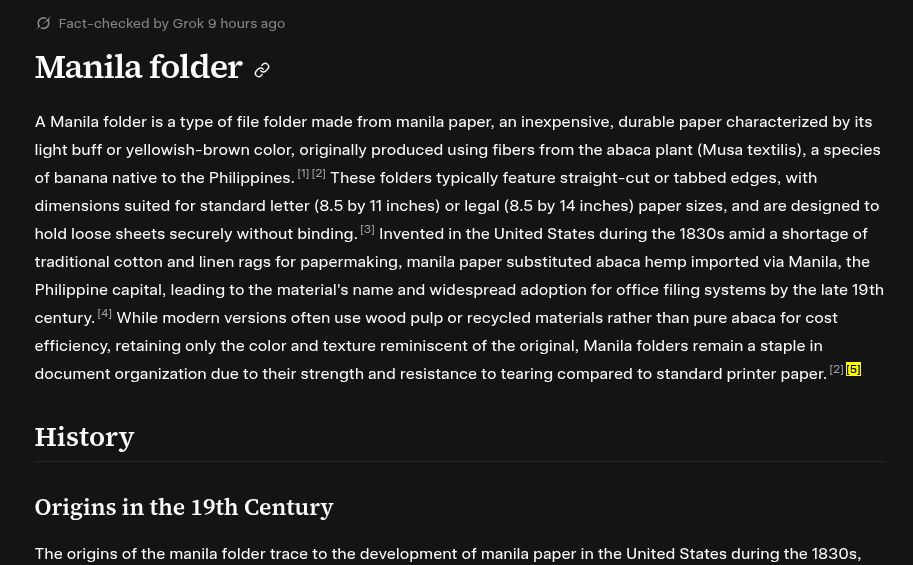 Manila folder article
