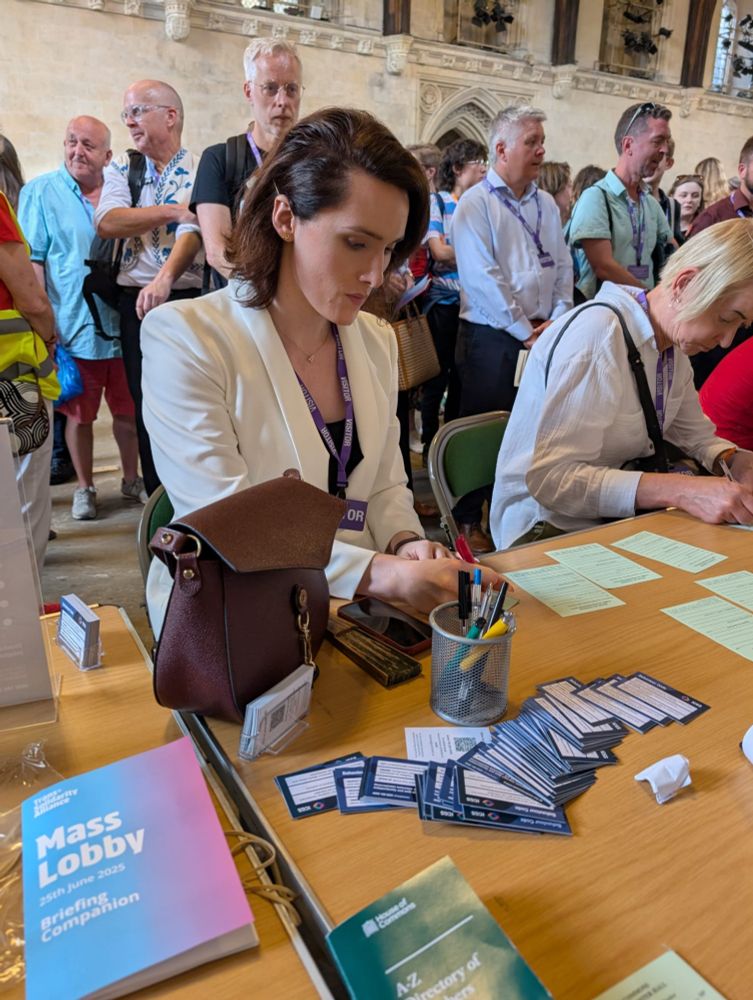 A picture of Abigail Thorn green carding her MP