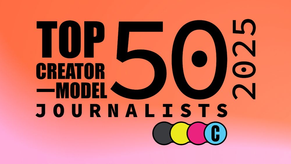 An image that says, Top 50 Creator-Model Journalists 2025