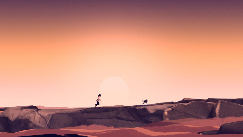 Lana and Mui running during sunrise.