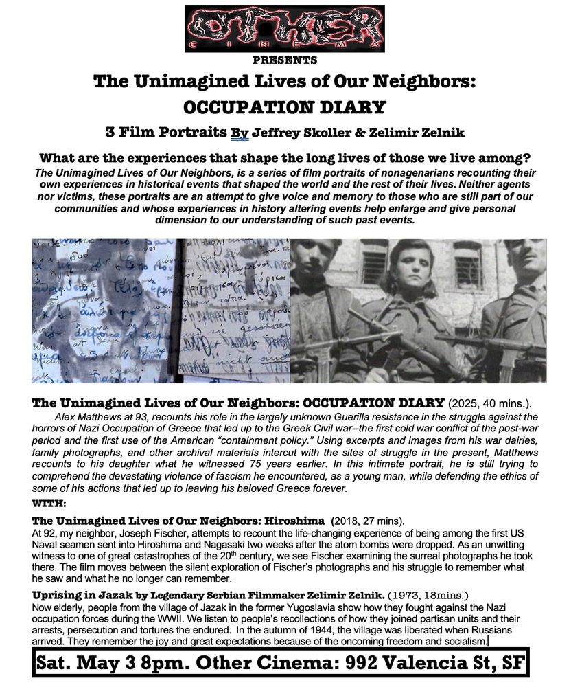 Jeff’s new film, screening at Other Cinema in the mission on Saturday, May 3 @ 8pm! 