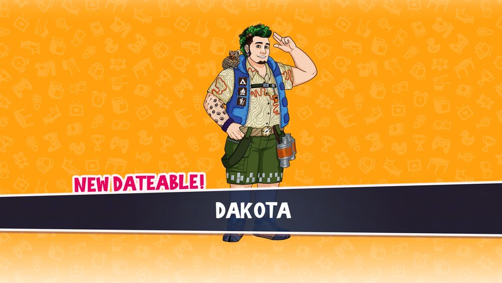 the same illustration as previous, but added on to the "new dateable!" splash screen