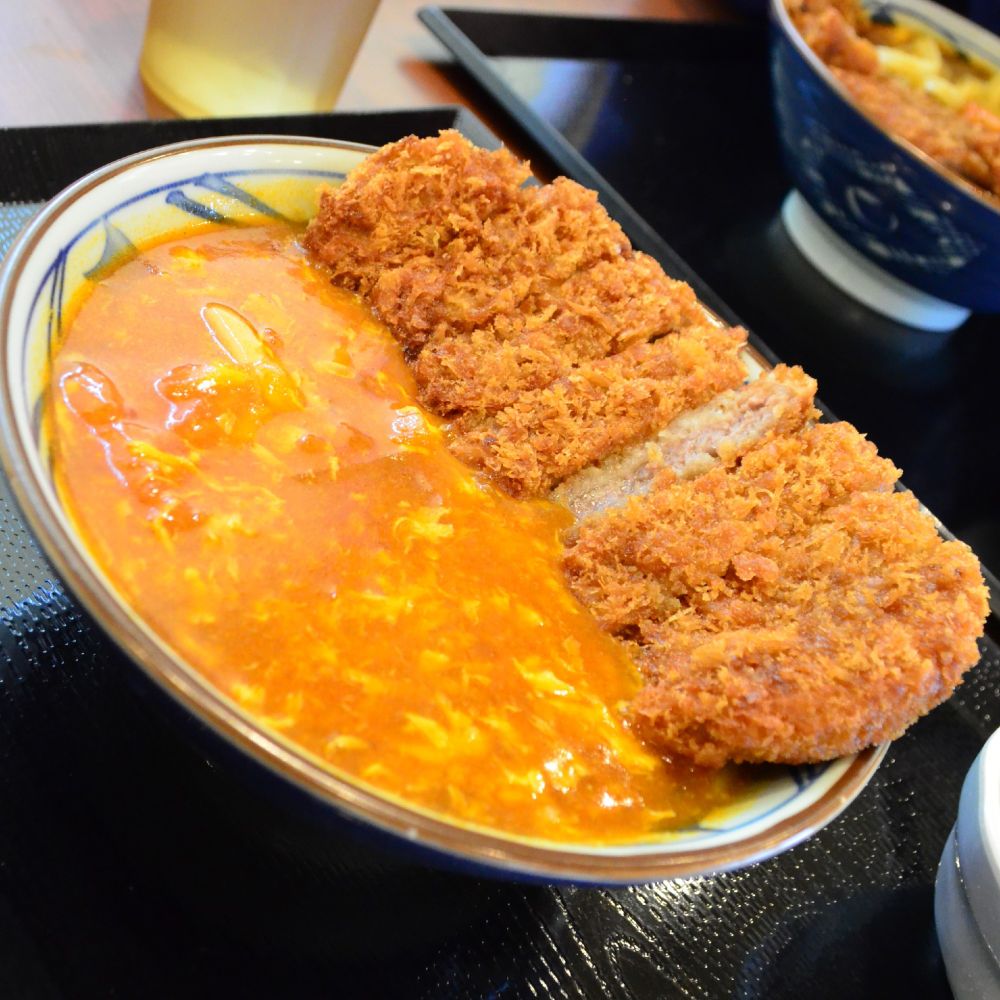 牛カツトマたまカレーうどん