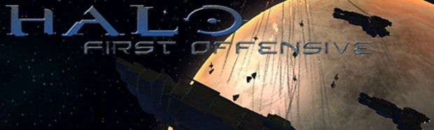 The logo for HALO: First Offensive, a space combat RTS set in the Halo Universe, released for free on PC in 2010.