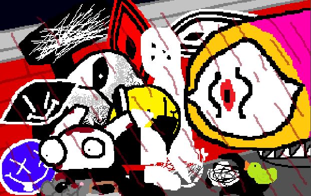 a bunny creature running away