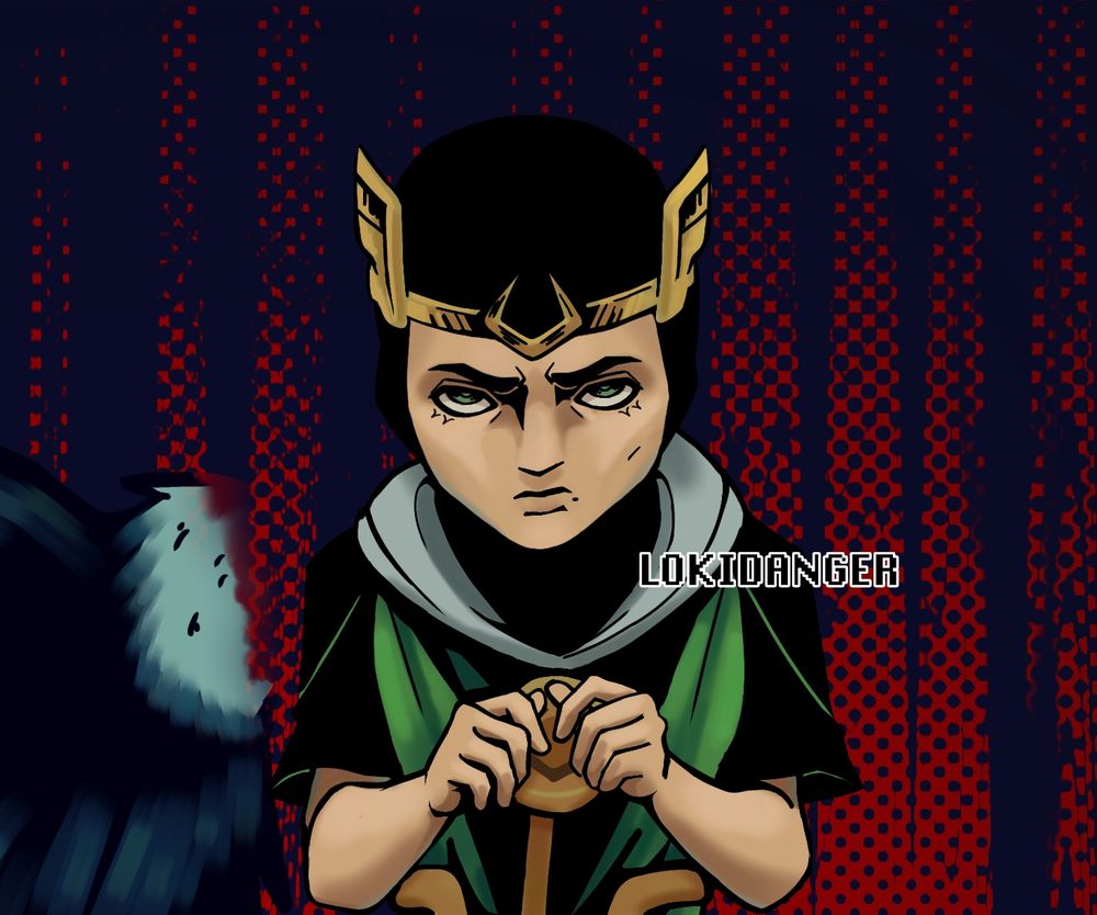 Same drawing but zoomed in to his face