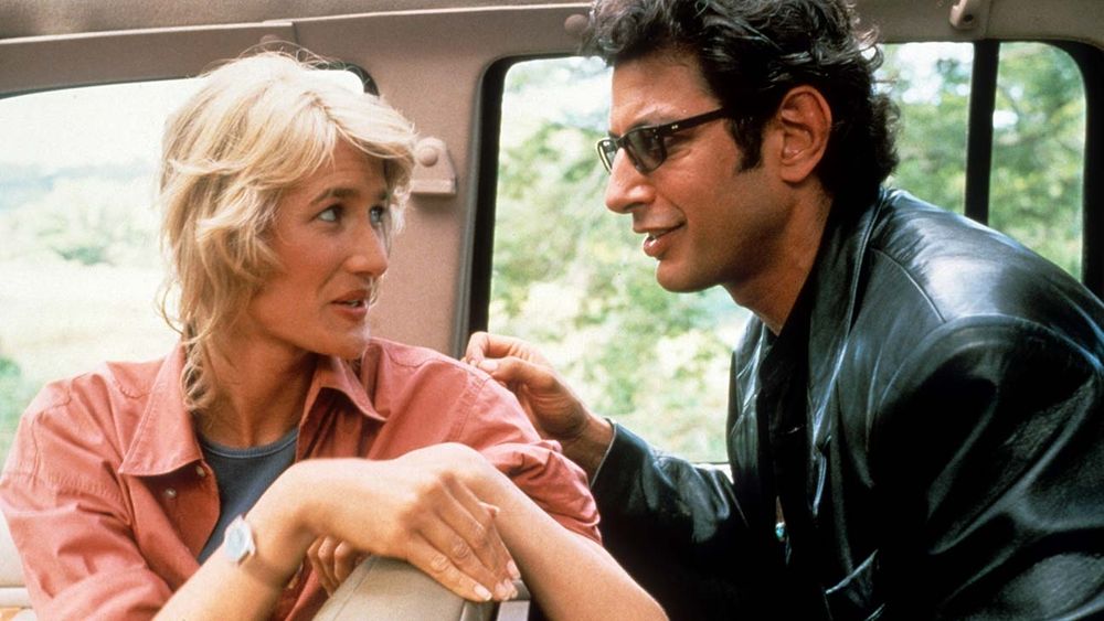 Elli Sattler and Ian Malcom in the chaos theory scene from Jurassic Park. 