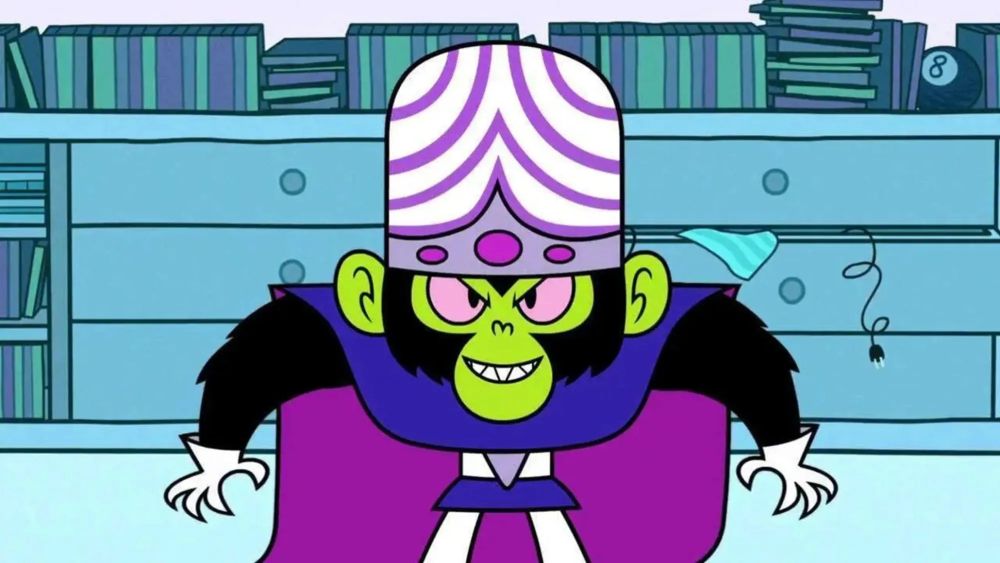 An image of Mojo Jojo from the Powerpuff Girls.