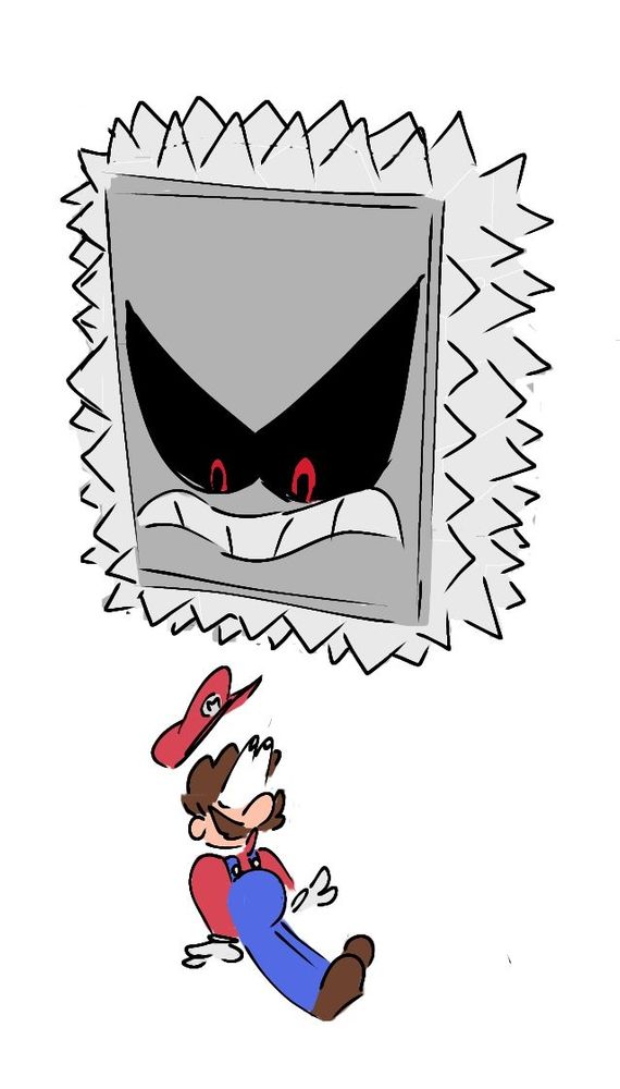 Mario about to get stomped