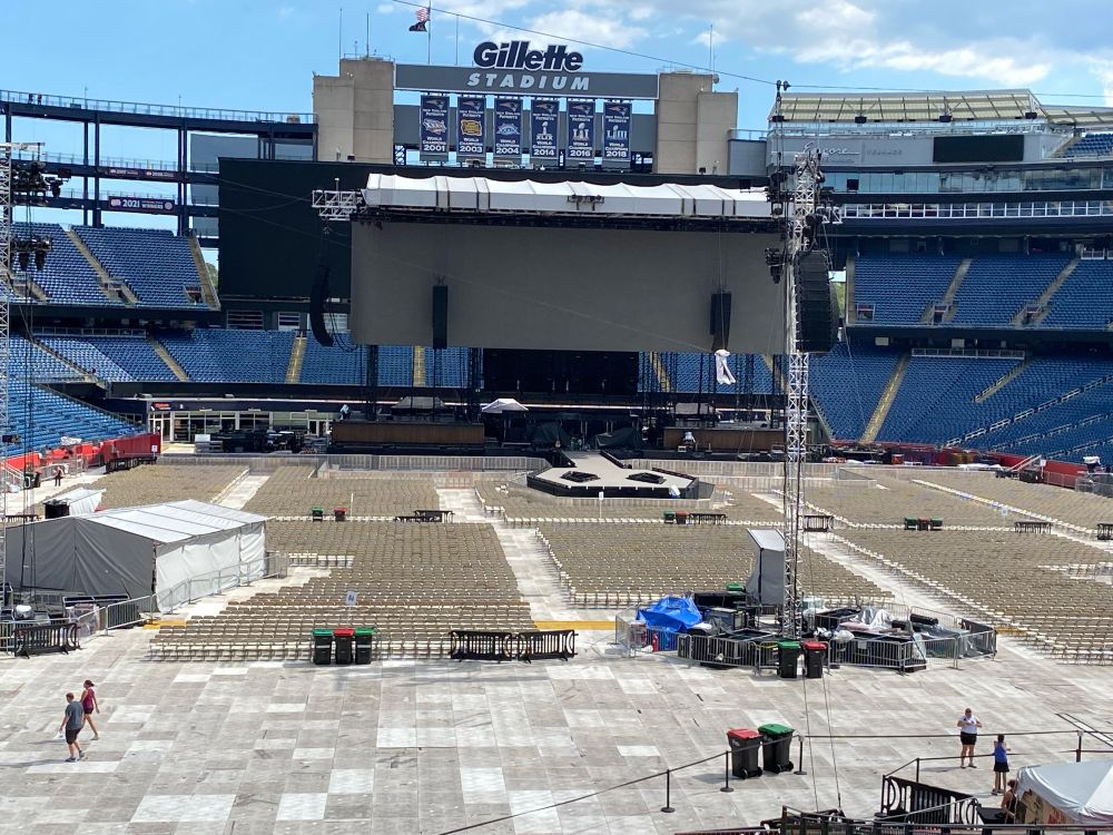 Empty stadium. Waiting for morons. 