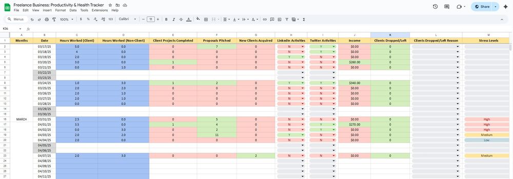 productivity & health tracker for freelance businesses