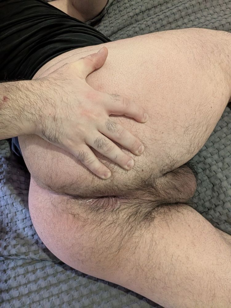 Man's hairy butt and balls