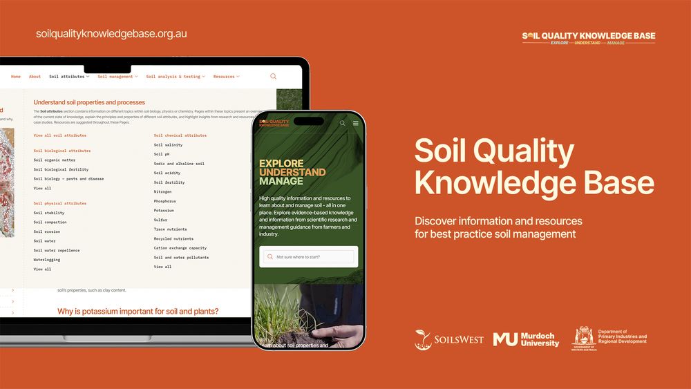 Image showing the Soil Quality Knowledge Base website on handset and desktop
