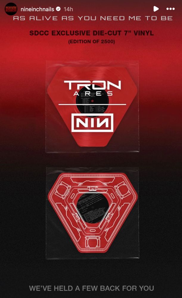 Nine Inch Nails Comic Con Tron “As Alive as You Need Me to Be” 7”