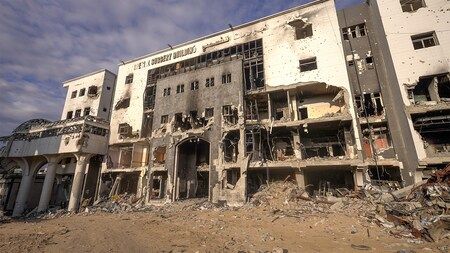 Picture of a hospital in Gaza, Palestine which has been bombed by the Israeli Defence Force killing patients and medical Staff - a War Crime.
