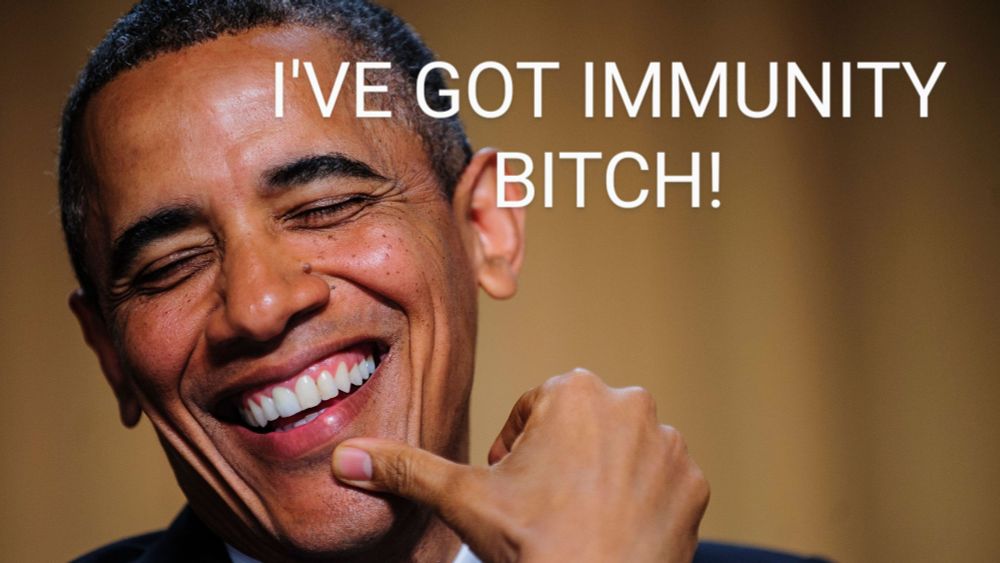 A picture of a smiling President Obama with the caption 