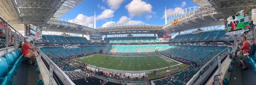 Panoramic view of Hard Rock Stadium just before the game between the Miami Hurricanes and Syracuse Orange.