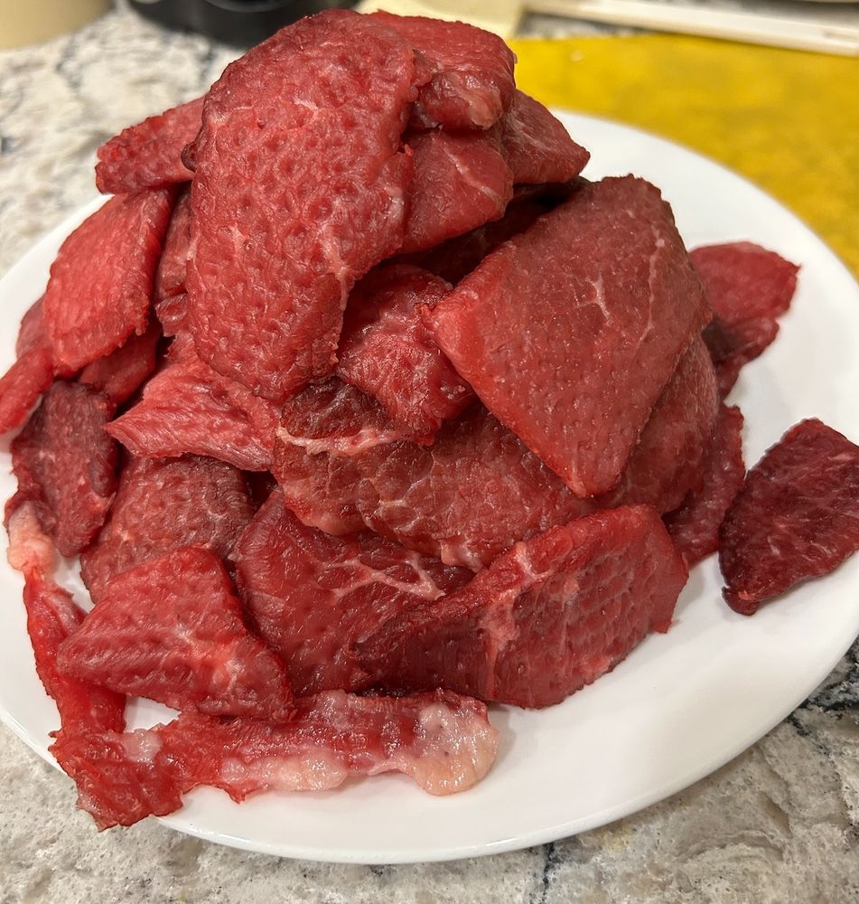 pile of tenderized beef slices