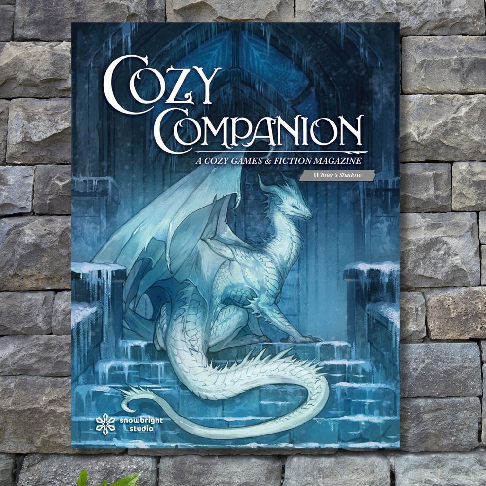 An ice dragon sits at the top of frozen steps 