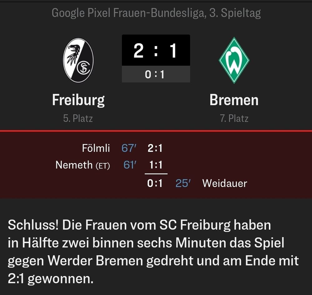 Freiburg-Werder 2:1
