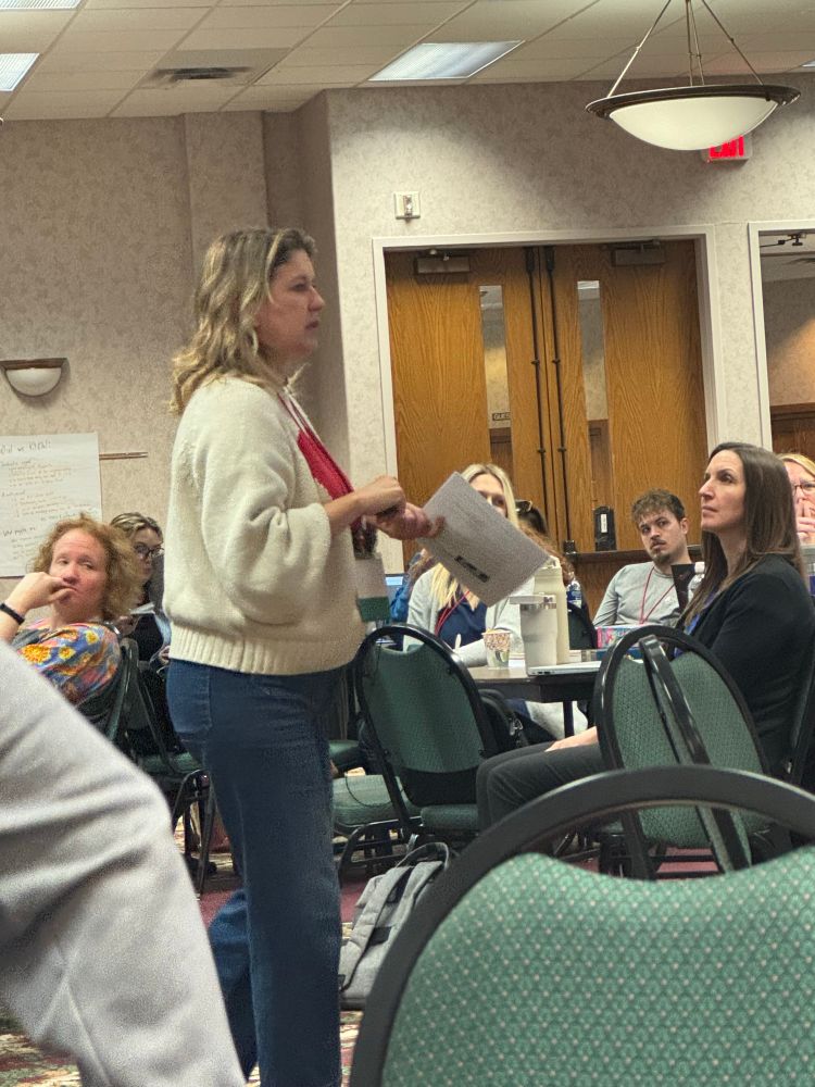 Photo of Dr. Rachel Lambert presenting.