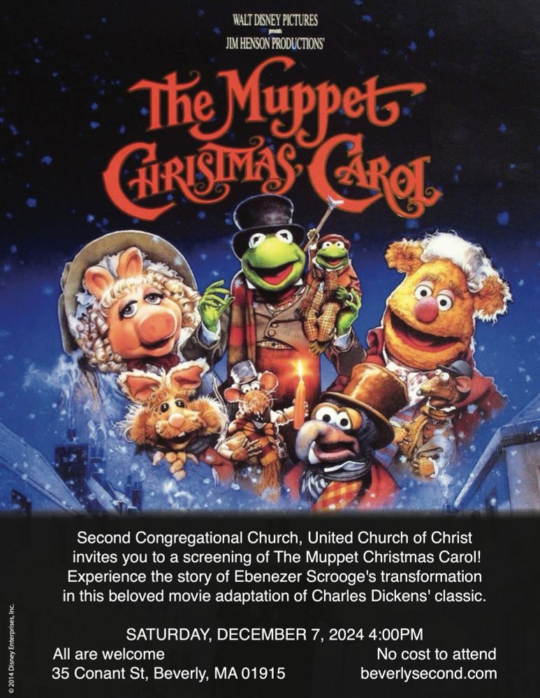 Muppet Christmas Carol flyer with images of Muppet characters