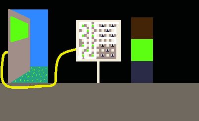 A Witness Bells puzzle that is solved, opening the door to the outside world (mods this is not spam i was just fixing an issue with the images before)