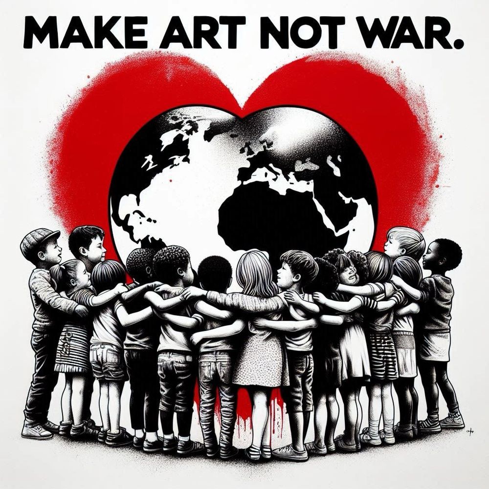 AI HEART EARTH CHILDREN MAKE ART NOT WAR  by @nn@ 𑁍ࠬܓ ™ 
