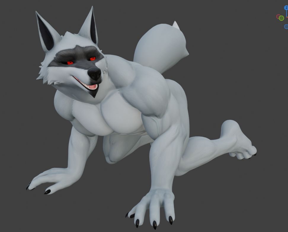 Death on all fours looking to his left being gay or whatever.