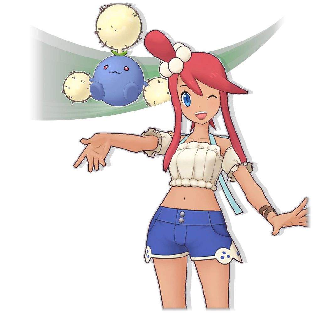 Skyla in her newly revealed summer outfit from Pokémon Masters EX
