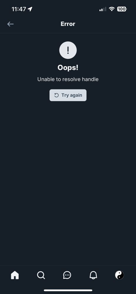 Oops unable to resolve handle
