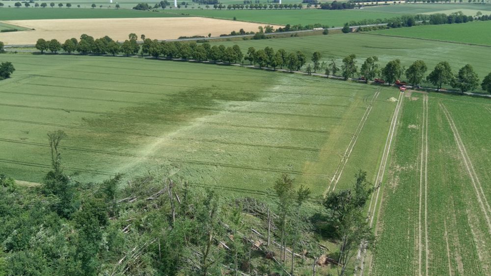 Tornadoschäden bei Heere, Niedersachsen von einer Vor-Ort-Dokumentation am 20.06.2024