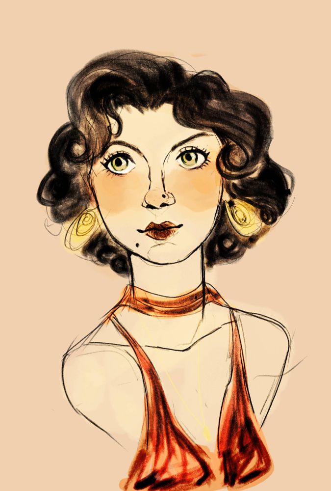 Art Self Portrait headshot of young woman