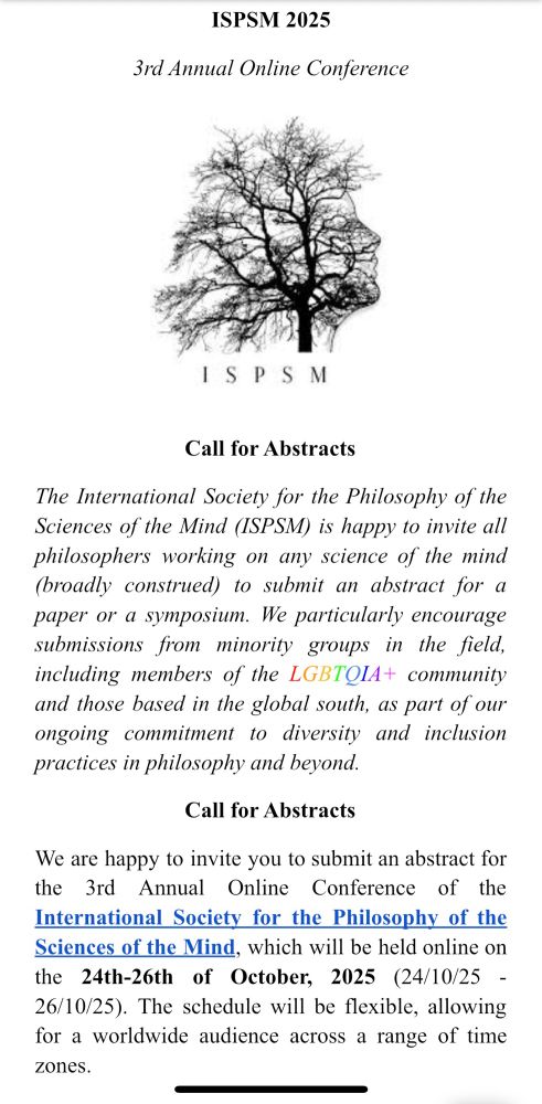 Call for abstract announced for ISPSM 2025: see https://philevents.org/event/show/133458 for more information.