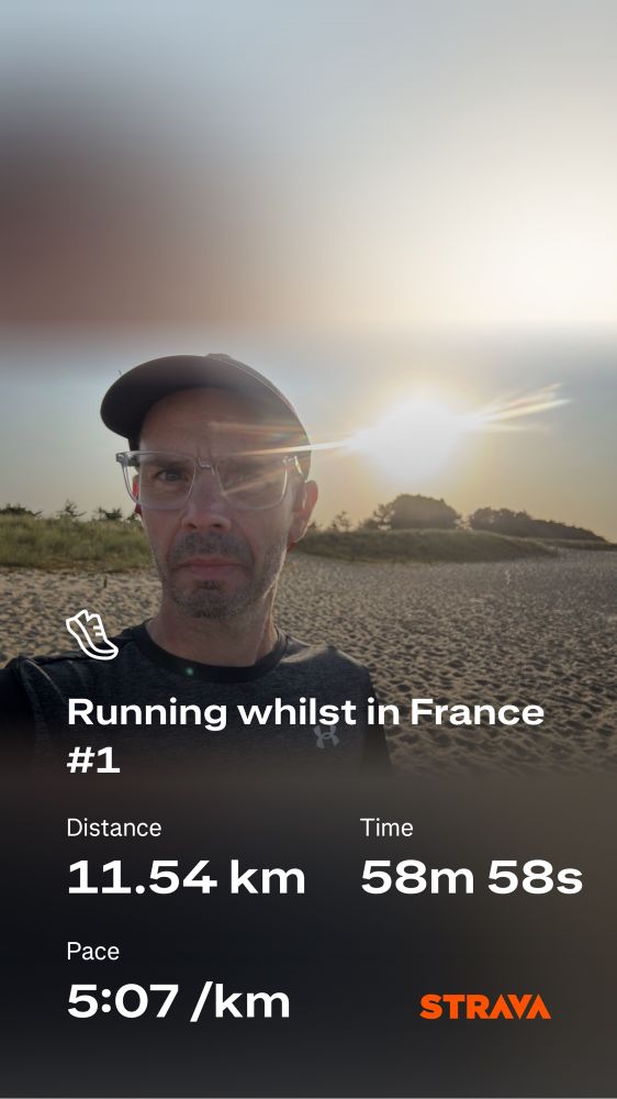 Baldy in France with running stats