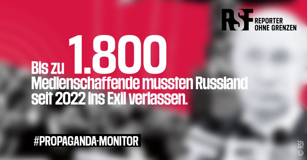 Bis zu 1.800 Medienschaffende mussten Russland seit 2022 ins Exil verlassen.