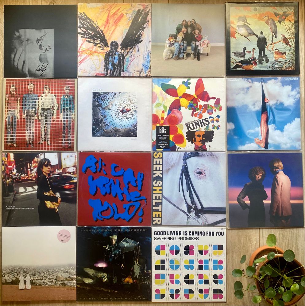 Des vinyles:
Ditz - Never Exhale
The Murder Capital - Blindness
Wet Leg - Moisturizer
The Notwist - The Devil, You + Me
Talking heads - More songs about buildings and food
The Kinks - Face to face
Tramhaus - the first exit
PJ Harvey - Stories from the city
Porches - All Day gentle hold!
Ice Age - Seek shelter 
Tennis - Swimmer
Death Cab for cutie - Asphalt Meadows
Patrick Wolf - the Bachelor
Sweeping promises - good living is coming for you
Et mon pilea 