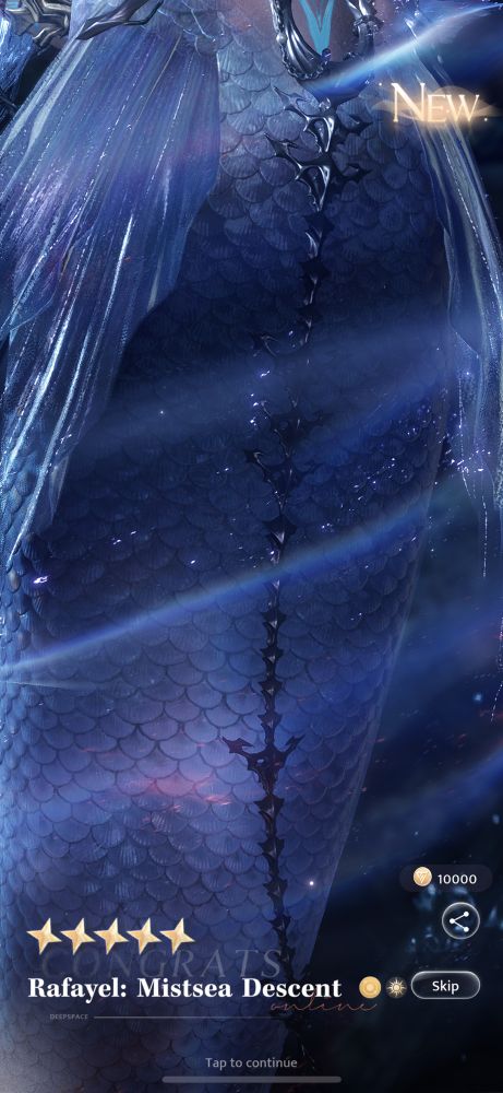 Screenshot from Love and Deepspace showing  Rafayels new myth card