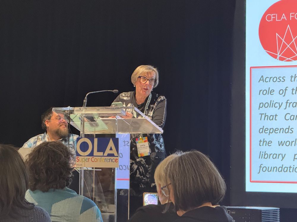 Anita Brooks Kirkland speaking at a lectern 