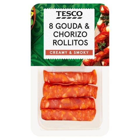 8 Gouda and chorizo rollitos