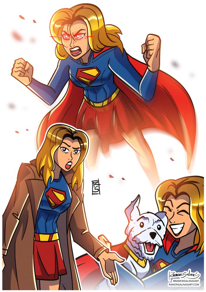 Digital illustration fan art of Supergirl from Superman 2025. 