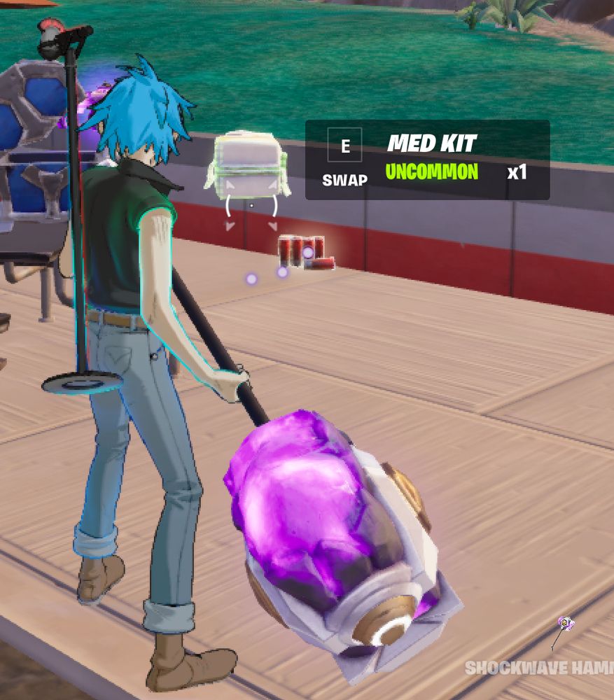 gorillaz' 2D holding the shockwave hammer