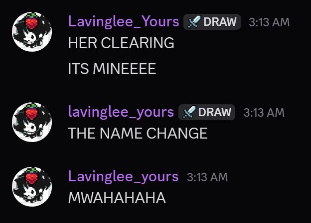 lavinglee_yours 1: HER CLEARING - ITS MINEEE
lavinglee_yours 2: THE NAME CHANGE
lavinglee_yours 3: MWAHAHAHA