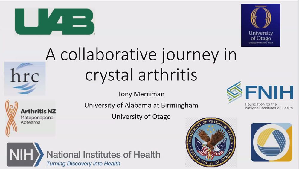 A collaborative journey in crystal arthritis
Tony Merriman 
UAB
University of Otago 