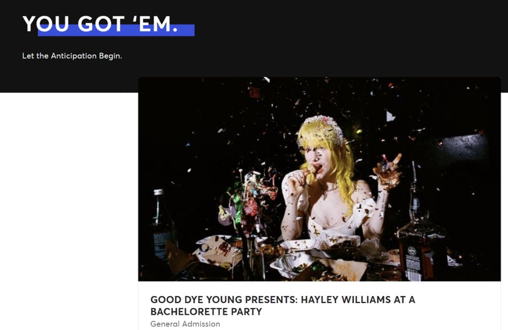 I got tickets to see Hayley Williams in Boston 